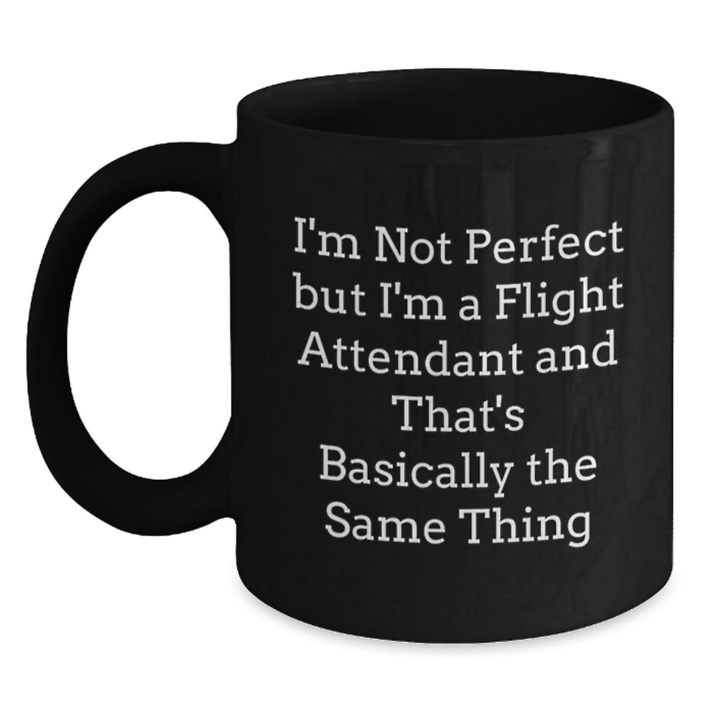 Flight Attendant Gifts, Funny Quote Black Coffee Mug, Gifts from Friends for Flight Attendant Graduation, Inspirational Flight Attendant Mug - Main
