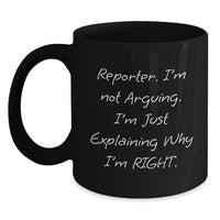 Load image into Gallery viewer, Funny Reporter Christmas Unique Gifts for Friends from a Coffee Lover, Black Coffee Mug - 11oz or 15oz - Microwave and Dishwasher Safe - Main

