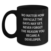 Load image into Gallery viewer, Developer Gifts from Friends - Inspirational Quote Coffee Mug for Birthday - Black 11oz or 15oz Microwave Safe - Main
