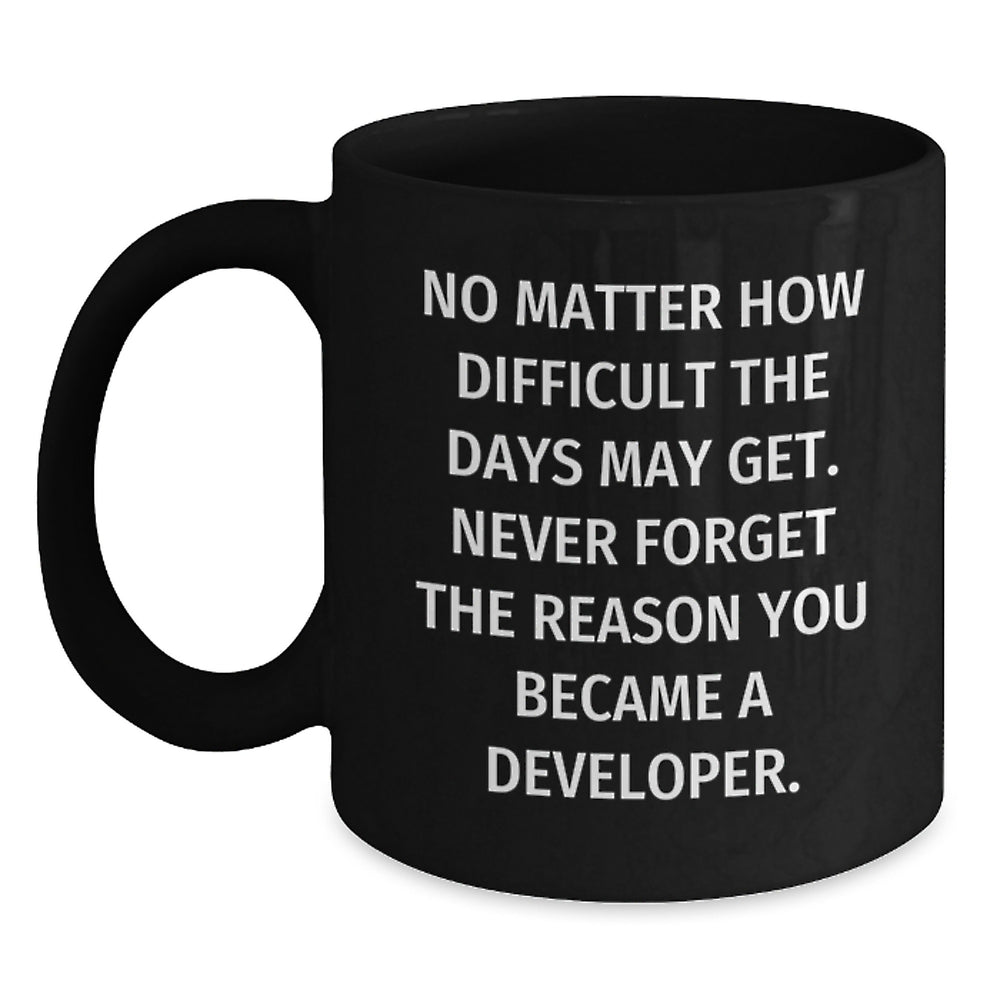 Developer Gifts from Friends - Inspirational Quote Coffee Mug for Birthday - Black 11oz or 15oz Microwave Safe - Main