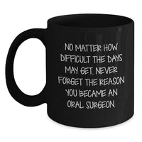 Load image into Gallery viewer, Funny Inspirational Oral Surgeon Gifts from Friends, Unique Christmas Unique Gifts for Oral Surgeon Men, Black Coffee Mug with Quote Never Forget You Became Oral Surgeon - Main
