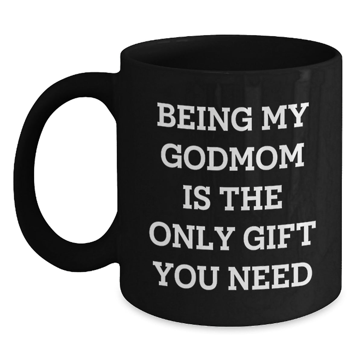 Godmom Christmas Unique Gift Ideas Funny Black Coffee Mug for Her, 11oz or 15oz Gifts from Family, Friends - Main