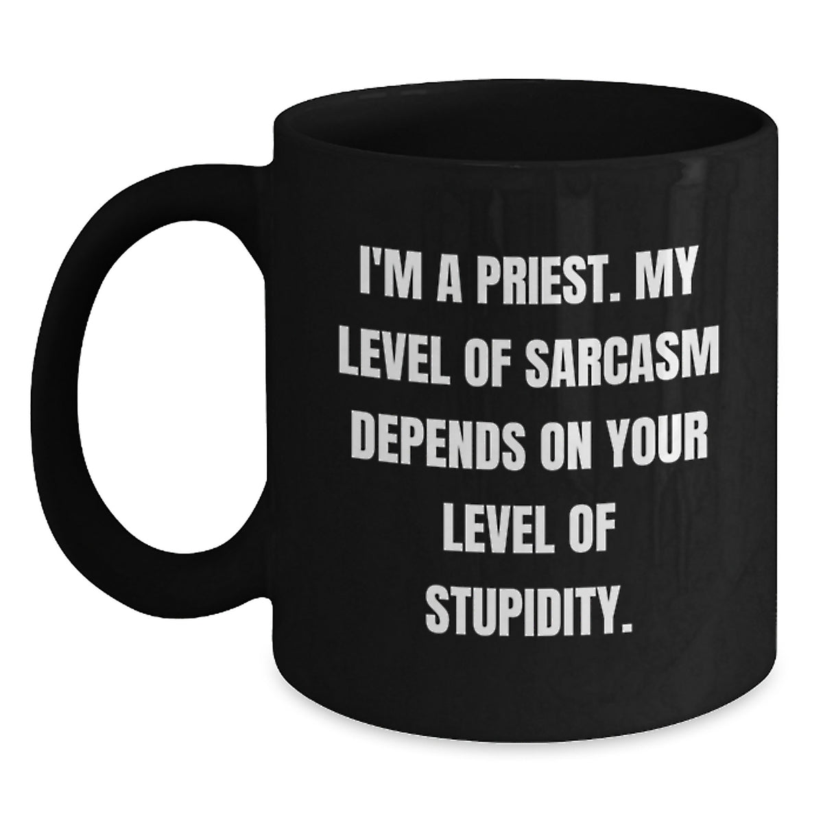 Funny Priest Gift Ideas, Unique Black Coffee Mug for Priest, Christmas Unique Gifts from Family, Friends, Men - Main