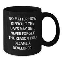 Load image into Gallery viewer, Developer Gifts from Friends - Inspirational Quote Coffee Mug for Birthday - Black 11oz or 15oz Microwave Safe - Additional
