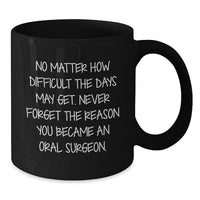 Load image into Gallery viewer, Funny Inspirational Oral Surgeon Gifts from Friends, Unique Christmas Unique Gifts for Oral Surgeon Men, Black Coffee Mug with Quote Never Forget You Became Oral Surgeon - Additional
