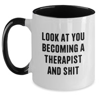 Load image into Gallery viewer, Funny Therapist Two Tone Coffee Mugs Gifts for Men Women Friends from Family - Christmas Unique Presents - Main
