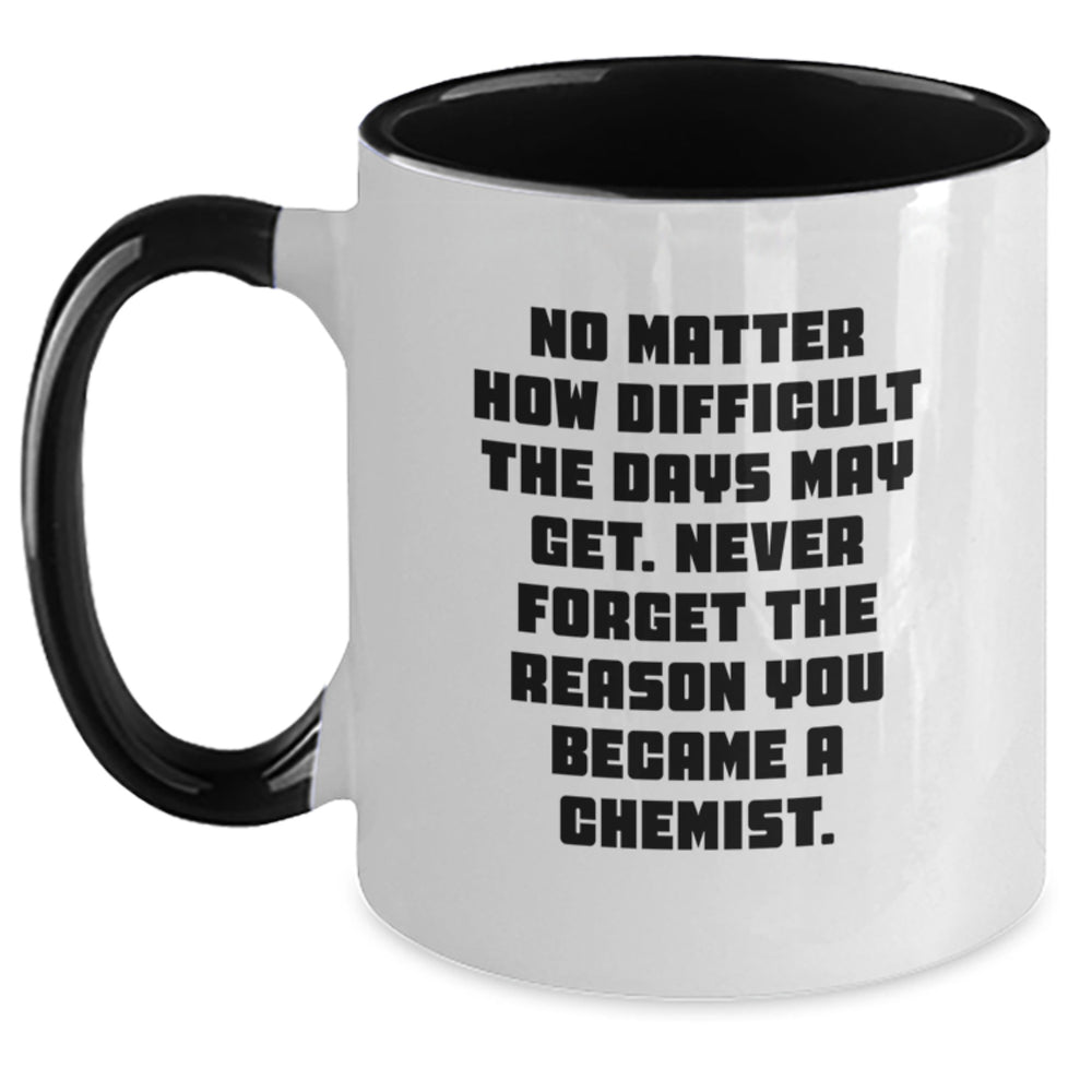 Inspirational Chemist Gifts from Friends, Fun Two Tone Coffee Mugs for Chemist Graduation, Never Forget the Reason You Became a Chemist, Funny Quote, Gifts for Chemist, Unique Graduation Gifts - Main