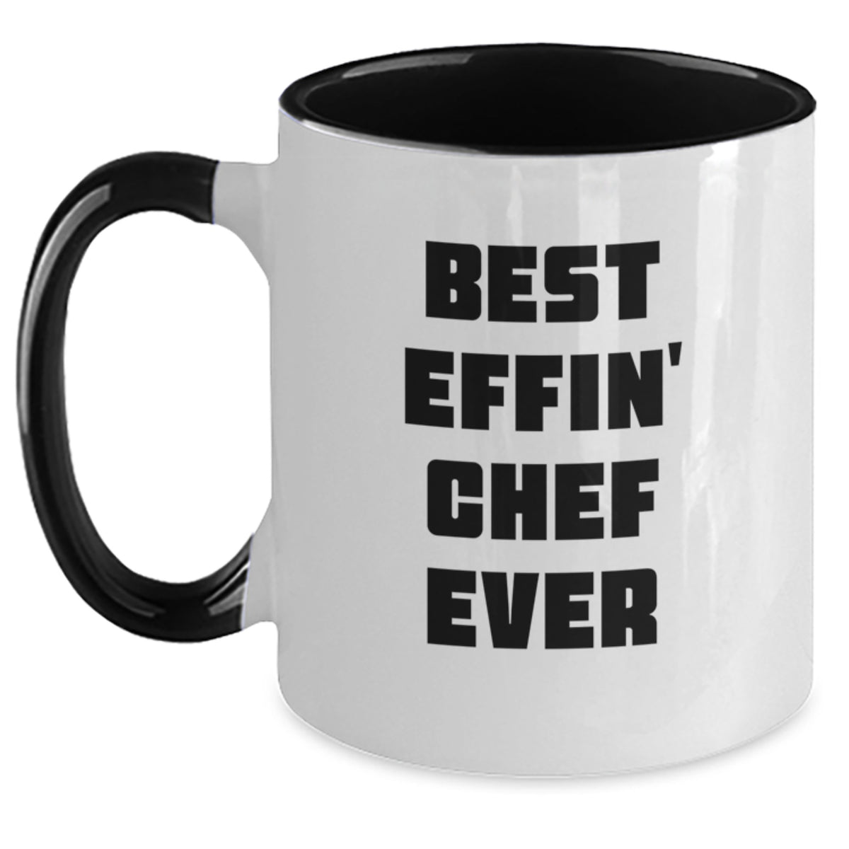 Funny Chef Gifts: Best Effin' Chef Ever Two Tone Coffee Mug, Birthday Unique Gifts from Friends to Chef - Main