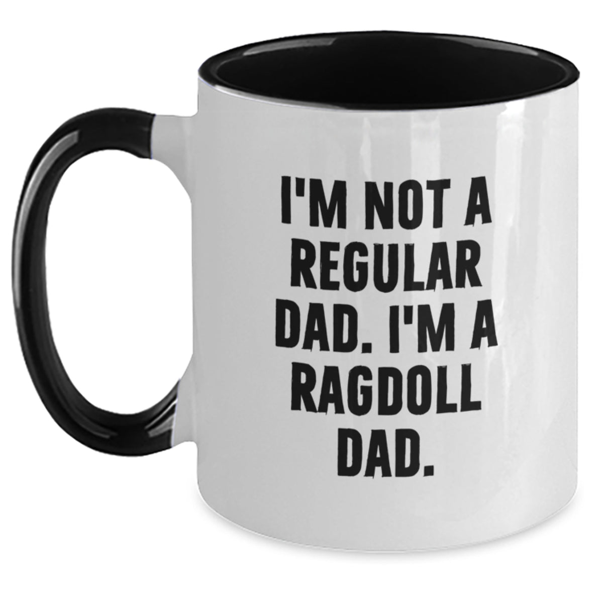 Funny Ragdoll Cat Gifts from Men to Friends, Unique Christmas Unique Gifts for Ragdoll Cat Lovers, Two Tone Coffee Mug with I'm Not A Regular Dad I'm A Ragdoll Dad Quote - Main