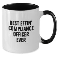 Load image into Gallery viewer, Funny Gifts for Compliance Officer Best Effin&#39; Ever Two Tone Coffee Mug - Additional
