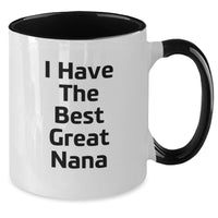 Load image into Gallery viewer, Funny Nana Gifts from Family, Inspirational Two Tone Coffee Mug, &#39;I Have The Best Great Nana&#39; Quote, Christmas Unique Gifts for Nana - Additional
