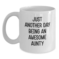 Load image into Gallery viewer, Aunty Awesome Coffee Mug, Gifts from Friends, Family, and Coworkers for Aunty&#39;s Birthday, Funny Quote, White Ceramic Mug, 11oz or 15oz Capacity, Microwave and Dishwasher Safe - Main

