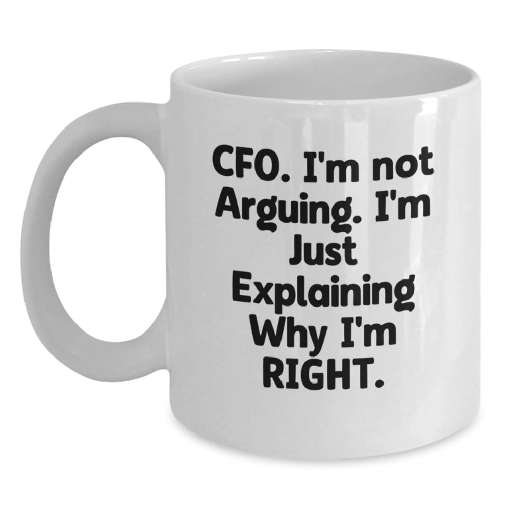 Funny CFO Christmas Unique Gifts from Coworkers for Men White Coffee Mug - Main