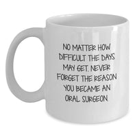 Load image into Gallery viewer, Funny Oral Surgeon Christmas Unique Gifts from Friends to Family White Coffee Mugs - Inspire with &#39;No Matter How Difficult&#39;, Oral Surgeon Gifts for Men Women, Unique Christmas Unique Gift Ideas - Main
