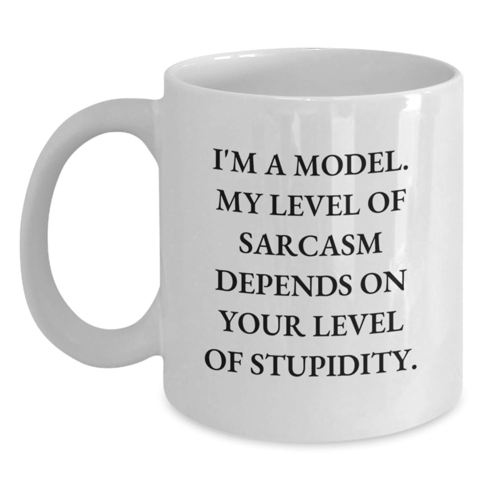 Funny Model Gifts, White Coffee Mug, Birthday Unique Presents from Friends, Coworkers, Family, or You, 'I'm A Model', Sarcasm Humor - Main