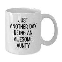 Load image into Gallery viewer, Aunty Awesome Coffee Mug, Gifts from Friends, Family, and Coworkers for Aunty&#39;s Birthday, Funny Quote, White Ceramic Mug, 11oz or 15oz Capacity, Microwave and Dishwasher Safe - Additional
