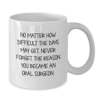 Load image into Gallery viewer, Funny Oral Surgeon Christmas Unique Gifts from Friends to Family White Coffee Mugs - Inspire with &#39;No Matter How Difficult&#39;, Oral Surgeon Gifts for Men Women, Unique Christmas Unique Gift Ideas - Additional
