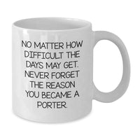 Load image into Gallery viewer, Porter White Coffee Mug Funny Gifts from Men to Porter for Graduation Unique - Additional

