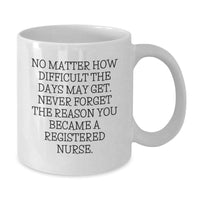 Load image into Gallery viewer, Funny Christmas Unique Gifts for Registered Nurses White Coffee Mug, Inspirational Quote, Gifts from Family to Registered Nurse - Additional
