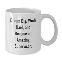Load image into Gallery viewer, Funny Inspirational Supervisor Gifts from Men for Christmas Unique Presents White Coffee Mug, Dream Big Work Hard, Gifts for Supervisor, White Coffee Mug, Funny Quote - Additional
