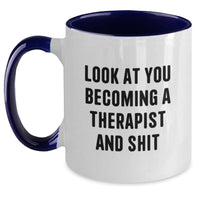 Load image into Gallery viewer, Funny Therapist Two Tone Coffee Mugs Gifts for Men Women Friends from Family - Christmas Unique Presents - Main
