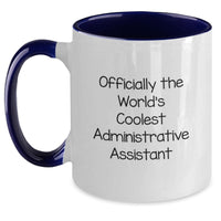 Load image into Gallery viewer, Funny Administrative Assistant Gifts from Friends, Two Tone Coffee Mug &#39;Officially The World&#39;s Coolest Administrative Assistant&#39;, Perfect for Christmas - Main
