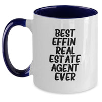 Load image into Gallery viewer, Funny Real Estate Agent Gifts from Friends to Real Estate Agents - Best Effin&#39; Real Estate Agent Ever Two Tone Coffee Mug for Christmas Unique Gifts - Main
