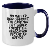 Load image into Gallery viewer, Inspirational Author Quotes Funny Two Tone Coffee Mug Gifts from Friends for Authors Christmas Unique Presents - Additional
