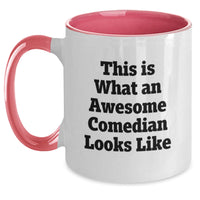 Load image into Gallery viewer, Funny Comedian Gifts from Friends, Comedian Two Tone Coffee Mug, This Is What An Awesome Comedian Looks Like, Gift for Graduation - Main
