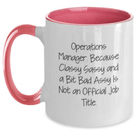 Load image into Gallery viewer, Funny Operations Manager Gifts, Unique Two Tone Coffee Mugs for Him, Her, or Coworkers, Christmas Unique Gifts from Friends, Family - Main
