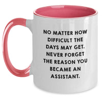 Load image into Gallery viewer, Funny Assistant Gifts, Inspirational Quote Two Tone Coffee Mug, Gifts from Friends to Assistants, Birthday Unique Gifts - Main
