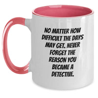 Load image into Gallery viewer, Detective Gifts from Friends for Men - Inspirational Two Tone Coffee Mug for Graduation - Main
