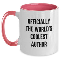 Load image into Gallery viewer, Funny Author Gifts for Him - Officially The World&#39;s Coolest Author Quote Two Tone Coffee Mug, Christmas Unique Gifts from Friends to Family - Main
