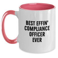Load image into Gallery viewer, Funny Gifts for Compliance Officer Best Effin&#39; Ever Two Tone Coffee Mug - Main
