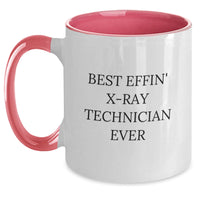 Load image into Gallery viewer, Funny X-Ray Technician Gifts from Coworkers, Best Effin&#39; X-ray Technician Ever Two Tone Coffee Mug for X-Ray Technician Men, Unique Christmas Unique Gifts for Him - Main
