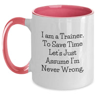 Load image into Gallery viewer, Funny Trainer Gifts from Friends to Men Trainer Two Tone Coffee Mug Christmas Unique Presents - Main
