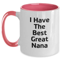 Load image into Gallery viewer, Funny Nana Gifts from Family, Inspirational Two Tone Coffee Mug, &#39;I Have The Best Great Nana&#39; Quote, Christmas Unique Gifts for Nana - Main
