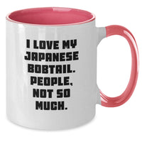 Load image into Gallery viewer, Japanese Bobtail Cat Lover&#39;s Humorous Gift - &#39;I Love My Japanese Bobtail, People Not So Much&#39; Two Tone Coffee Mug for Birthday - Gifts from Friends to Japanese Bobtail Cat Owners - Additional
