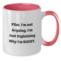 Load image into Gallery viewer, Pilot Gifts from Friends and Family - Two Tone Coffee Mug with Funny Quote &#39;Pilot I&#39;m Not Arguing I&#39;m Just Explaining Why I&#39;m Right&#39; - Christmas Unique Gifts for Pilots - Additional
