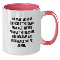 Load image into Gallery viewer, Funny Inspirational Gifts from Friends to Insurance Sales Agent Christmas Unique Gifts Two Tone Coffee Mug Black and White, Red and White, Navy and White, Pink and White - Additional
