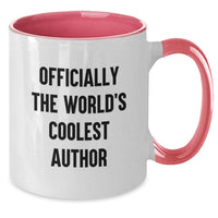 Load image into Gallery viewer, Funny Author Gifts for Him - Officially The World&#39;s Coolest Author Quote Two Tone Coffee Mug, Christmas Unique Gifts from Friends to Family - Additional
