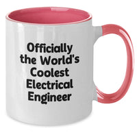 Load image into Gallery viewer, Funny Electrical Engineer Gifts for Him - Two Tone Coffee Mug, Officially The World&#39;s Coolest Electrical Engineer Quote, Birthday Unique Gifts from Friends - Additional
