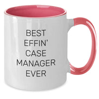 Load image into Gallery viewer, Funny Gifts for Case Managers - Best Effin&#39; Case Manager Ever Two Tone Coffee Mug, Gifts from Friends for Case Manager&#39;s Birthday - Additional
