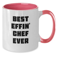 Load image into Gallery viewer, Funny Chef Gifts: Best Effin&#39; Chef Ever Two Tone Coffee Mug, Birthday Unique Gifts from Friends to Chef - Additional
