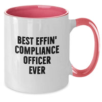 Load image into Gallery viewer, Funny Gifts for Compliance Officer Best Effin&#39; Ever Two Tone Coffee Mug - Additional
