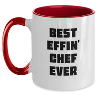 Load image into Gallery viewer, Funny Chef Gifts: Best Effin&#39; Chef Ever Two Tone Coffee Mug, Birthday Unique Gifts from Friends to Chef - Main
