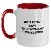 Load image into Gallery viewer, Funny Law Enforcement Officer Gifts from Friends and Family - Best Effin&#39; Two Tone Coffee Mug for Birthday - Main
