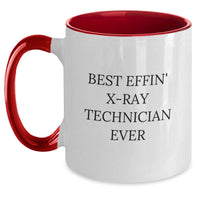 Load image into Gallery viewer, Funny X-Ray Technician Gifts from Coworkers, Best Effin&#39; X-ray Technician Ever Two Tone Coffee Mug for X-Ray Technician Men, Unique Christmas Unique Gifts for Him - Main
