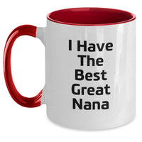 Load image into Gallery viewer, Funny Nana Gifts from Family, Inspirational Two Tone Coffee Mug, &#39;I Have The Best Great Nana&#39; Quote, Christmas Unique Gifts for Nana - Main
