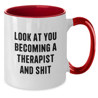 Load image into Gallery viewer, Funny Therapist Two Tone Coffee Mugs Gifts for Men Women Friends from Family - Christmas Unique Presents - Additional
